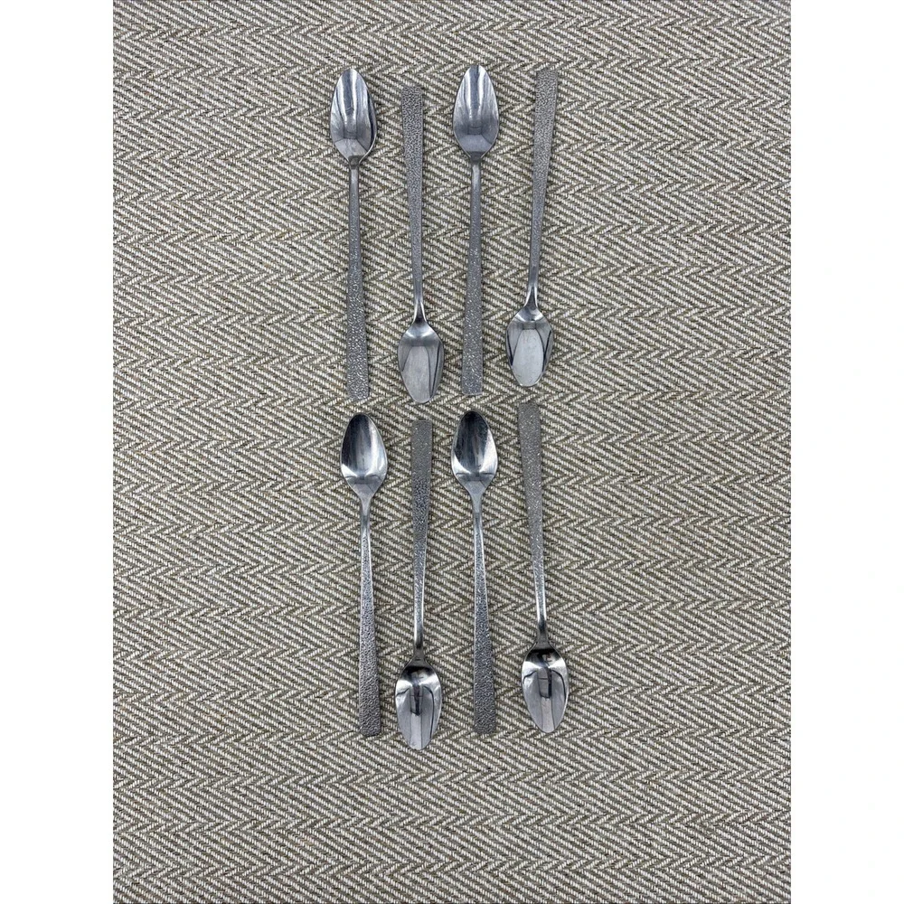 International Stainless Steel Iced Tea Spoons Set Of 8  Art Deco
